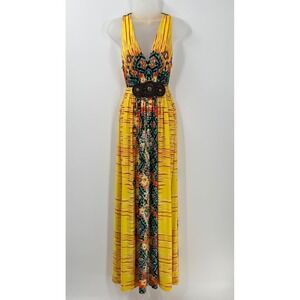 ECI NY Maxi Dress Womens sz 10 boho festival vacation resort y2k 2010s beaded